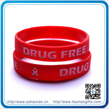 Colorful Eco-Friendly Sport Silicone Wristband Charms Debossed Bracelets